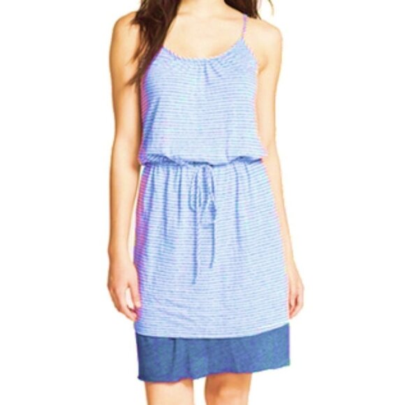 ALLEN ALLEN Blue Layered Soft Dress Stripe Tie XS - Picture 1 of 4